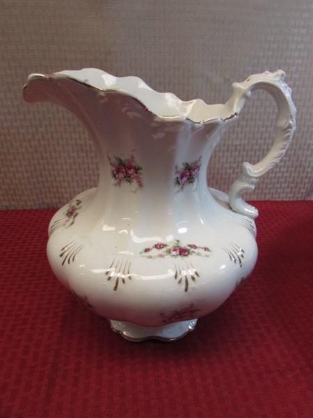 ANTIQUE  LARGE SEVRES PORCELAIN WASH BASIN & PITCHER