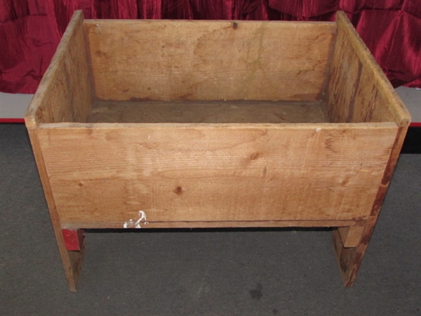 LARGE & RUSTIC WOOD BOX-GREAT FOR KINDLING & FIREWOOD OR ? ? ?