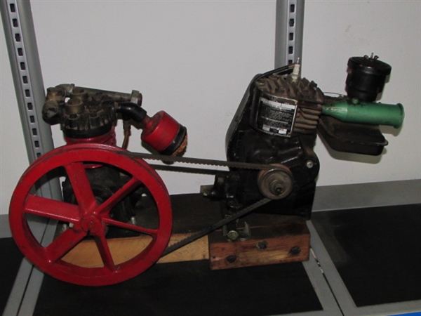 VERY OLD BRIGGS & STRATTON GAS ENGINE AIR COMPRESSOR MODEL 6S