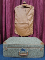 HIGH QUALITY TRAVELING DUO-LEATHER GARMENT BAG & LARGE SUITCASE