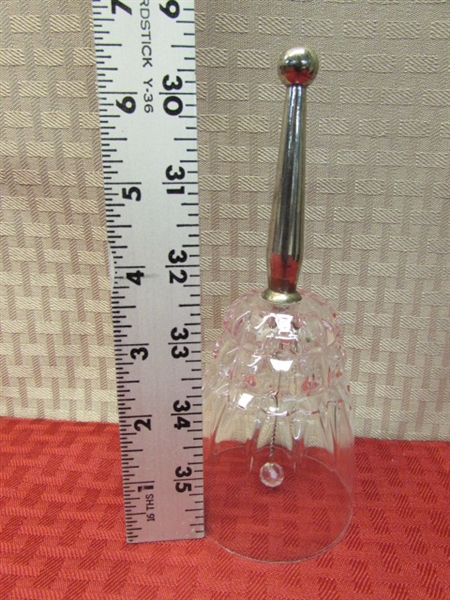 ELEGANT CRYSTAL & SILVER HANDLED BELL