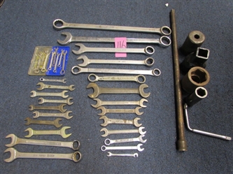 32 END WRENCHES AND SOME SOCKETS SO YOULL ALWAYS HAVE THE RIGHT SIZE!