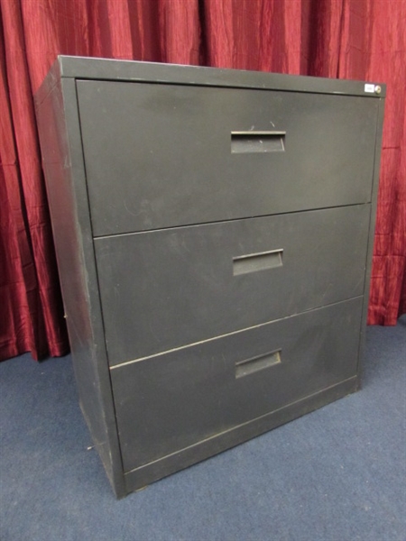 METAL THREE DRAWER LATERAL FILE CABINET - PAINT IT FOR THE HOT METRO INDUSTRIAL LOOK