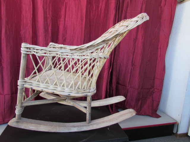 antique childs wicker rocking chair