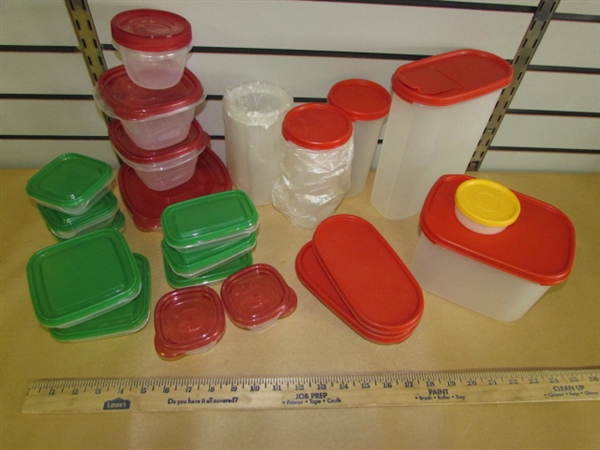 LARGE ASSORTMENT OF STORAGE CONTAINERS TUPPERWARE, RUBBERMAID & IKEA PRIMARILY NEW!