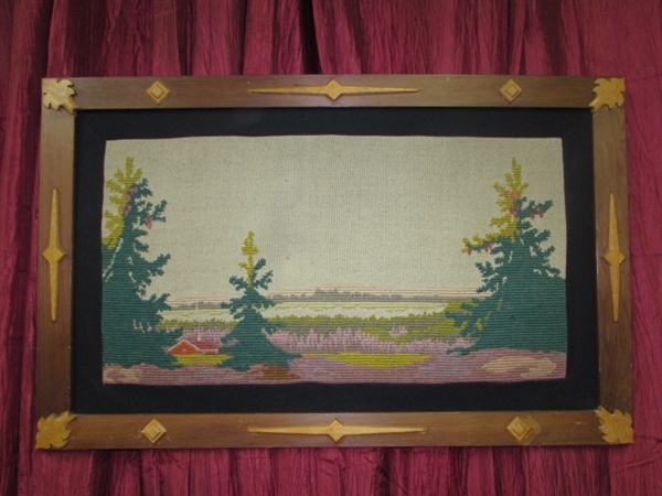 LARGE SCANDINAVIAN NEEDLEPOINT TAPESTRY