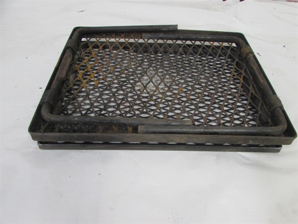 TWO PORTABLE CAMPFIRE GRILL GRATES-STEEL WITH LEGS