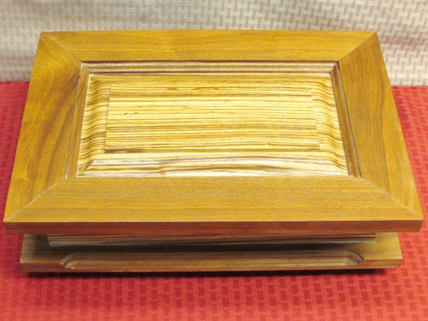 BEAUTIFUL CUSTOM MADE WALNUT & TIGER WOOD JEWELRY/STORAGE BOX