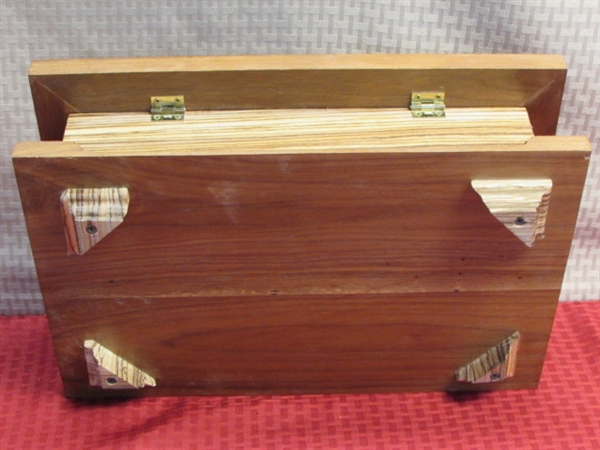 BEAUTIFUL CUSTOM MADE WALNUT & TIGER WOOD JEWELRY/STORAGE BOX