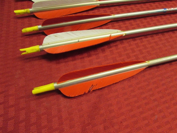 ELEVEN VINTAGE WOOD ARROWS WITH BROADHEADS