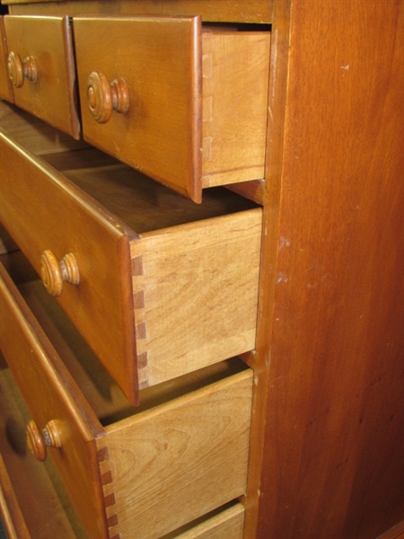 PRETTY VINTAGE BIRCHWOOD CHEST ON CHEST STACK DRESSER