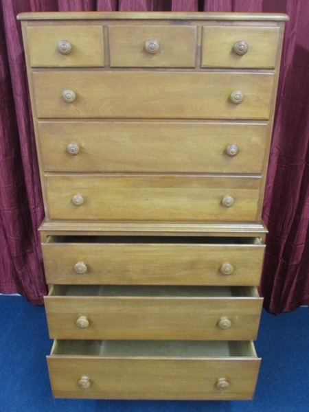 PRETTY VINTAGE BIRCHWOOD CHEST ON CHEST STACK DRESSER