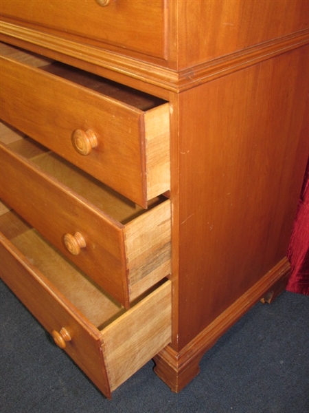 PRETTY VINTAGE BIRCHWOOD CHEST ON CHEST STACK DRESSER