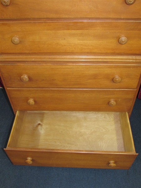 PRETTY VINTAGE BIRCHWOOD CHEST ON CHEST STACK DRESSER