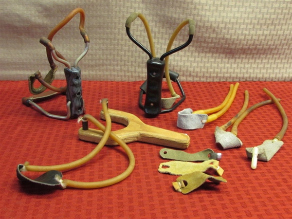 CHOOSE YOUR WEAPON! 3 SLINGSHOTS FROM PRIMITIVE TO PROFESSIONAL PLUS LOADS OF EXTRAS