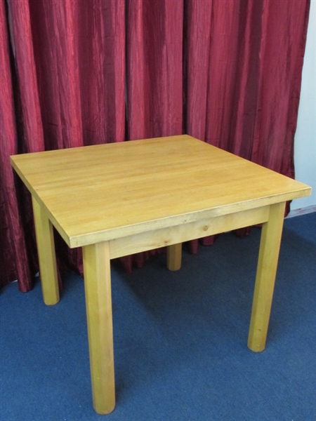 GREAT SOLID WOOD BUTCHER BLOCK TABLE FOR YOUR KITCHEN, CRAFT ROOM, PLAY ROOM OR ? ? ?