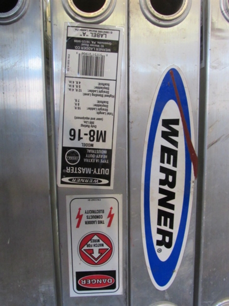 WERNER M8-16 EXTRA HEAVY DUTY INDUSTRIAL MULTI POSITION LADDER