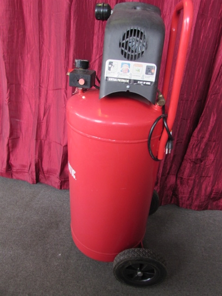 Lot Detail - NEVER RUN OUT OF AIR AGAIN-CENTRAL PNEUMATIC 26 GAL. 1.8 ...