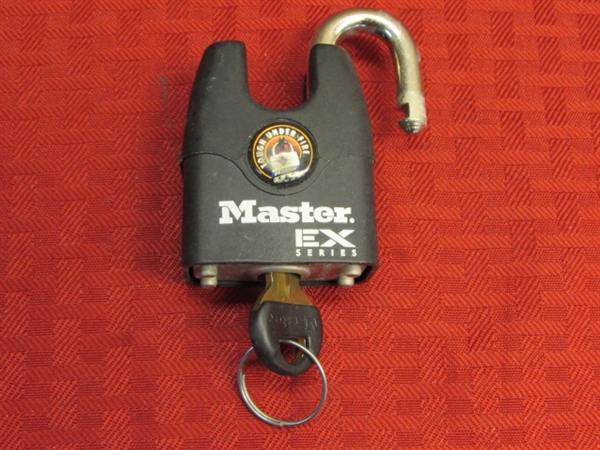 UNDER LOCK & KEY-THREE LOCKS INCLUDES COOL VINTAGE SLAYMAKER BIKE LOCK