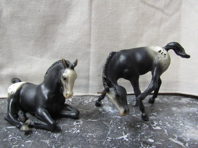 Lot Detail - TWINS TO COMPLETE THE FAMILY! TWO BREYER BLACK APPALOOSA FOALS