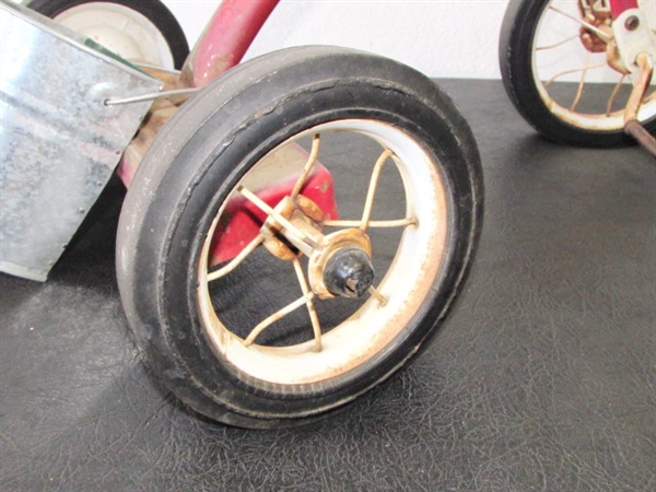 THE CUTEST LITTLE RED TRICYCLE! VINTAGE ROADMASTER WITH SOLID RUBBER WHEELS