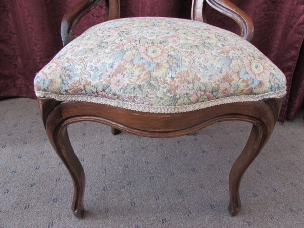 ANTIQUE VICTORIAN CARVED BALLOON BACK & UPHOLSTERED CHAIR #2