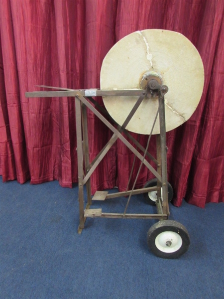 PRIMITIVE GRINDING WHEEL WITH PEDAL STAND