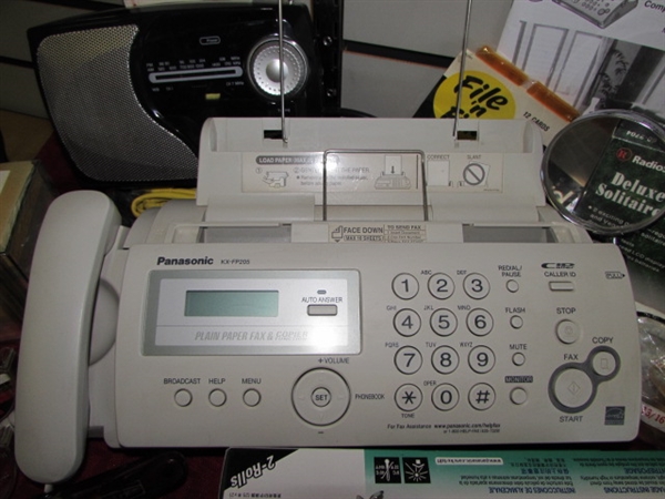 MEET YOUR OFFICE FAX COPIER, CALCULATING & RADIO NEEDS IN ONE FELL SWOOP PLUS TONS OF OFFICE SUPPLIES