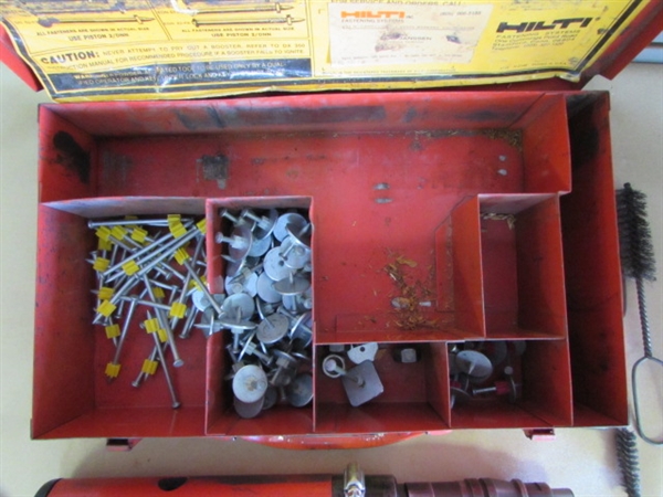 HILTI FASTENING SYSTEM IN METAL CASE - GUN, FASTENERS, CHARGES & MORE!