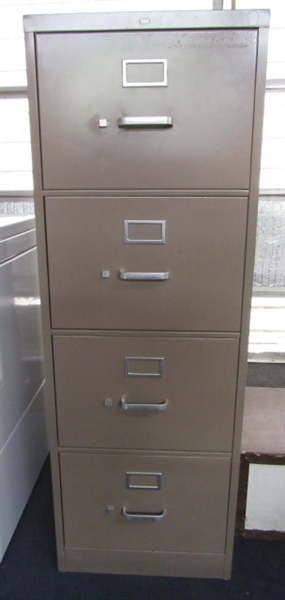 VERY NICE TAN HON 4 DRAWER LEGAL SIZE FILE CABINET