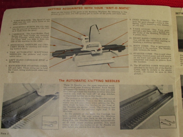 VINTAGE KENNER'S NEW AUTOMATIC KNITTING MACHINE