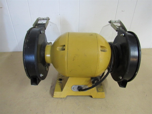 BENCH GRINDER WITH NEW WHEELS