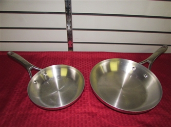 HIGH QUALITY ANOLON NOUVELLE COPPER CORE STAINLESS STEEL SKILLETS 8" & 10"