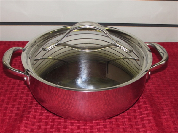 ANOLON NOUVELLE COPPER CORE STAINLESS STEEL 4 QT DUTCH OVEN WITH LID