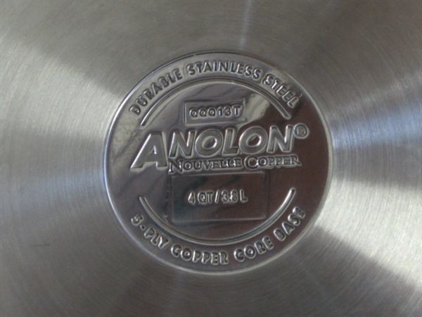 ANOLON NOUVELLE COPPER CORE STAINLESS STEEL 4 QT DUTCH OVEN WITH LID