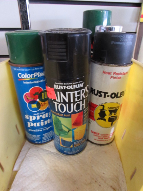 Lot Detail - PAINT SUPPLIES! SPRAY PAINT, HOUSE PAINT, SANDPAPER, OOPS