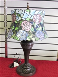 GORGEOUS JUST OUT OF THE BOX TIFFANY STYLE STAINED GLASS LAMP