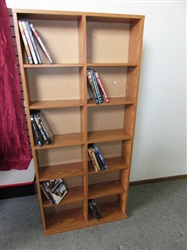 HUGE DVD COLLECTION?  ORGANIZE THEM IN THIS 12 CUBBY DVD SHELF PLUS 21 NEW DVDS TO ADD TO YOUR COLLECTION