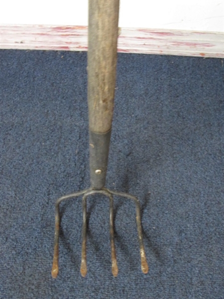 GET GARDENING-THREE TYPES OF SHOVELS, CULTIVATOR & A PICK