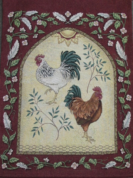 COUNTRY ROOSTER WALL TAPESTRY