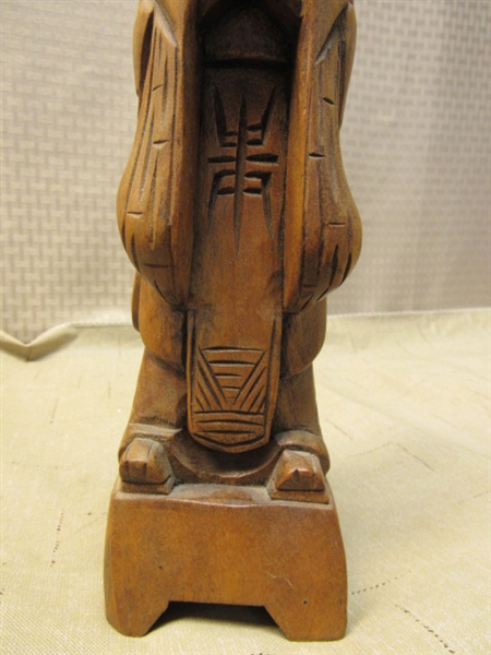HAND CARVED ASIAN WOODEN FIGURE