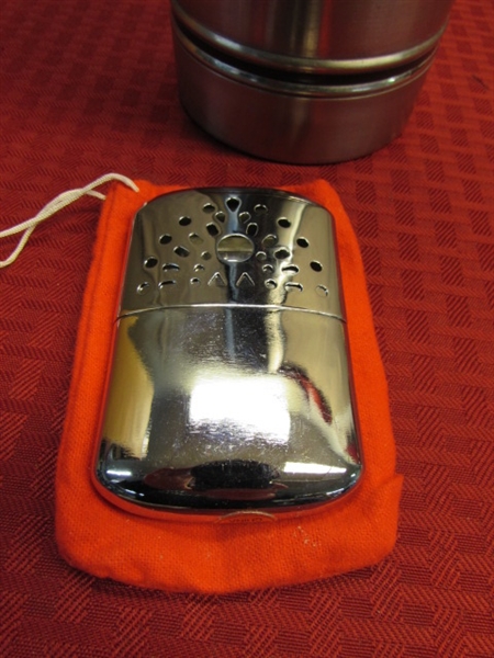 METAL HAND WARMER & THERMOS