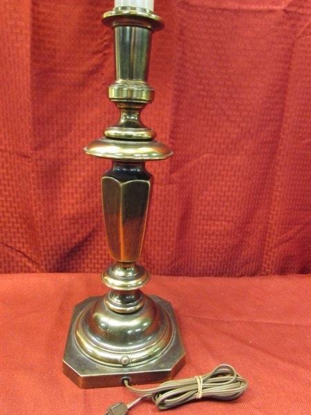 Heavy Vintage Brass Table Lamp 