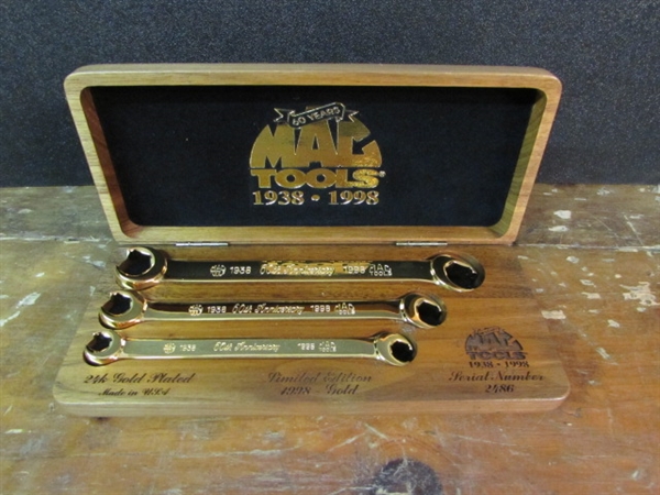 MAC TOOLS 60TH ANNIVERSARY GOLD PLATED LINE WRENCH SET