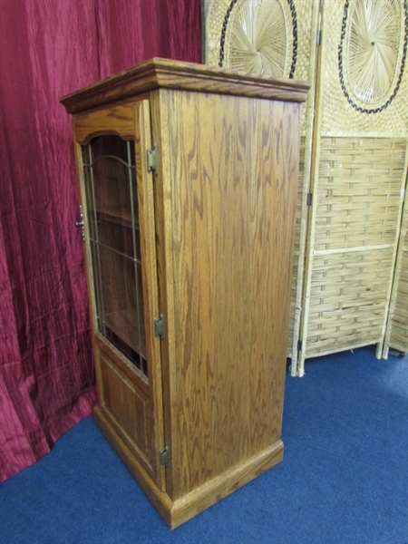 OAK CURIO CABINET