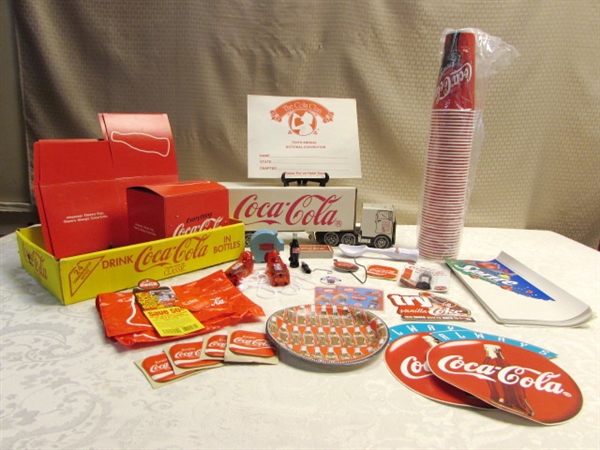 LOT OF COCA-COLA COLLECTIBLE EPHEMERA & SWAG