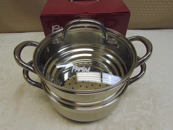 PARINI - SIGNATURE SERIES - 3.5 QUART DUTCH OVEN WITH STEAMER & LID - NEW IN BOX