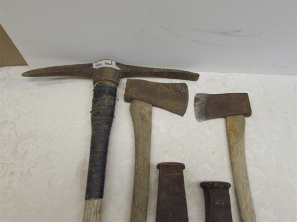 SPLITTING WEDGES, AXE, AND PICKAXE