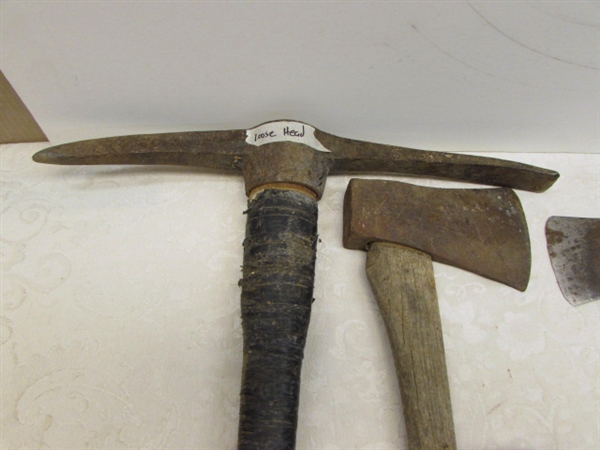 SPLITTING WEDGES, AXE, AND PICKAXE