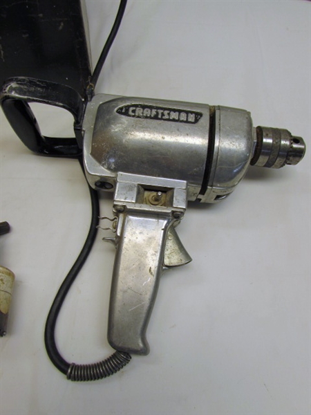 CRAFTSMAN 1/2 INDUSTRIAL REVERSIBLE DRILL/CASE/BITS & MORE